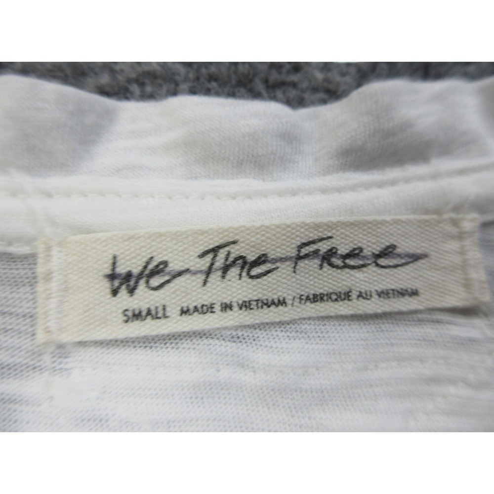 Free People Shirt Womens Small White Short Sleeve Lightweight Sheer Boho Top - Picture 4 of 12